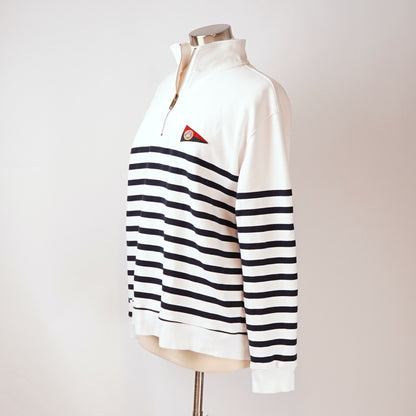 Kiel James Patrick Saltwater Striped Quarter Zip Nautical - Medium