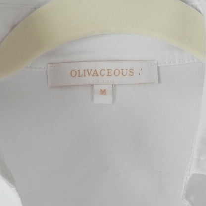 Olivaceous Cropped Single Button Collared Shirt White - M