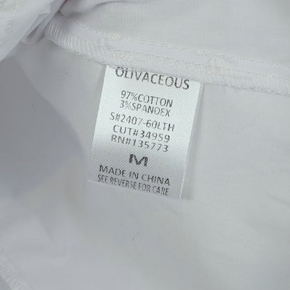 Olivaceous Cropped Single Button Collared Shirt White - M