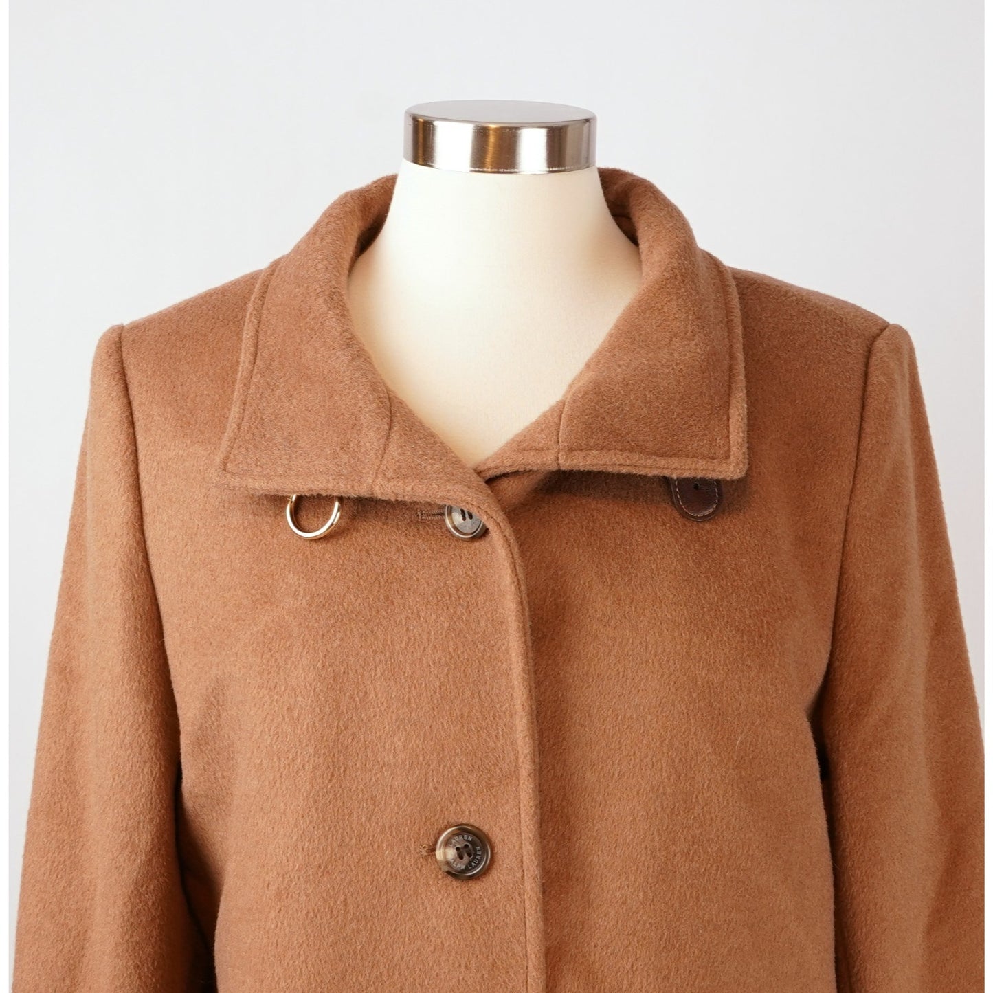 Ralph Lauren Wool Blend Buckle Collar Coat Jacket Brown - 12