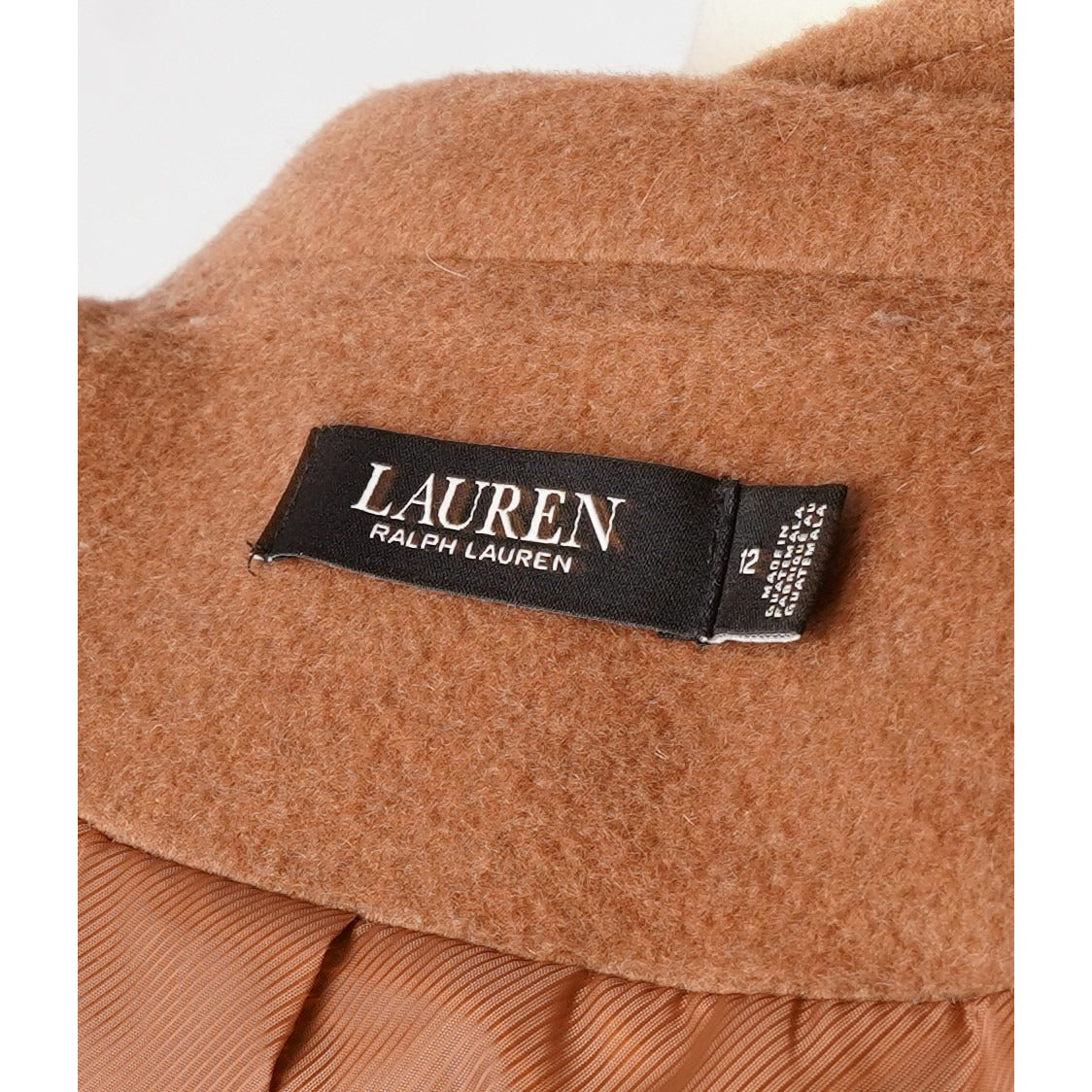 Ralph Lauren Wool Blend Buckle Collar Coat Jacket Brown - 12
