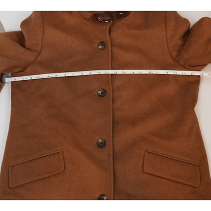 Ralph Lauren Wool Blend Buckle Collar Coat Jacket Brown - 12