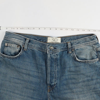 Free People Maggie Straight Leg Jeans Mid Rise Raw Hem - 30