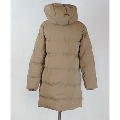 Zara Windproof Padded Anorak Puffer Coat Jacket Hooded Khaki - M