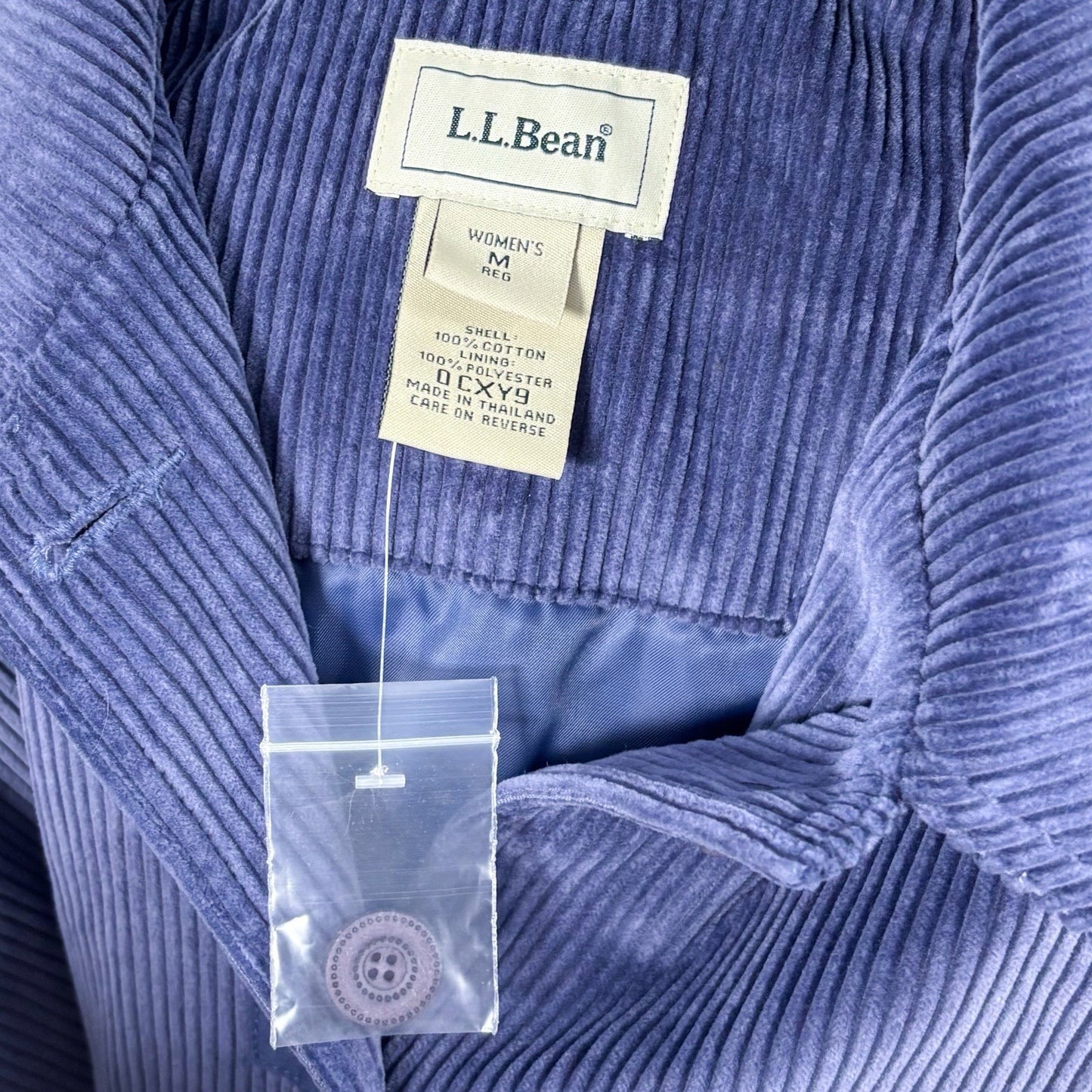 LL Bean Corduroy Thinsulate Insulated Jacket Dusty Blue - M