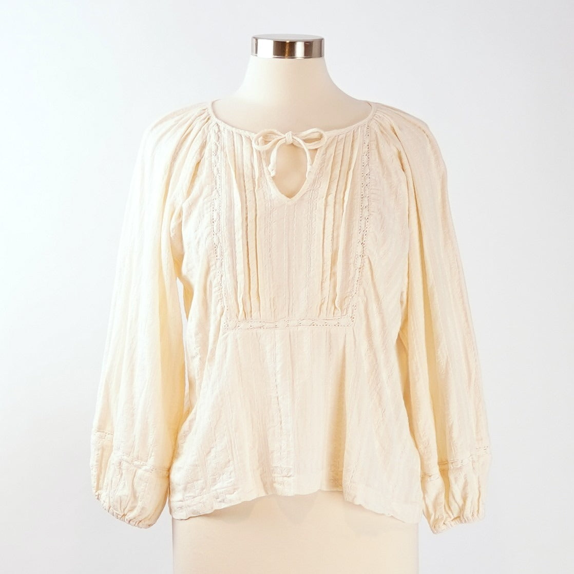 Marine Layer Dakota Cream Peasant Blouse - S