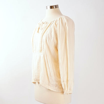 Marine Layer Dakota Cream Peasant Blouse - S