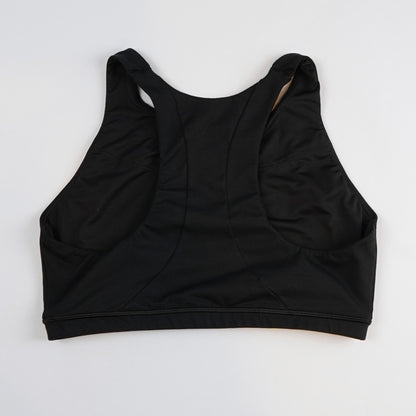 FLEO Jourdaine Black Sports Bra Medium Support High Neck Wide Racerback - XL