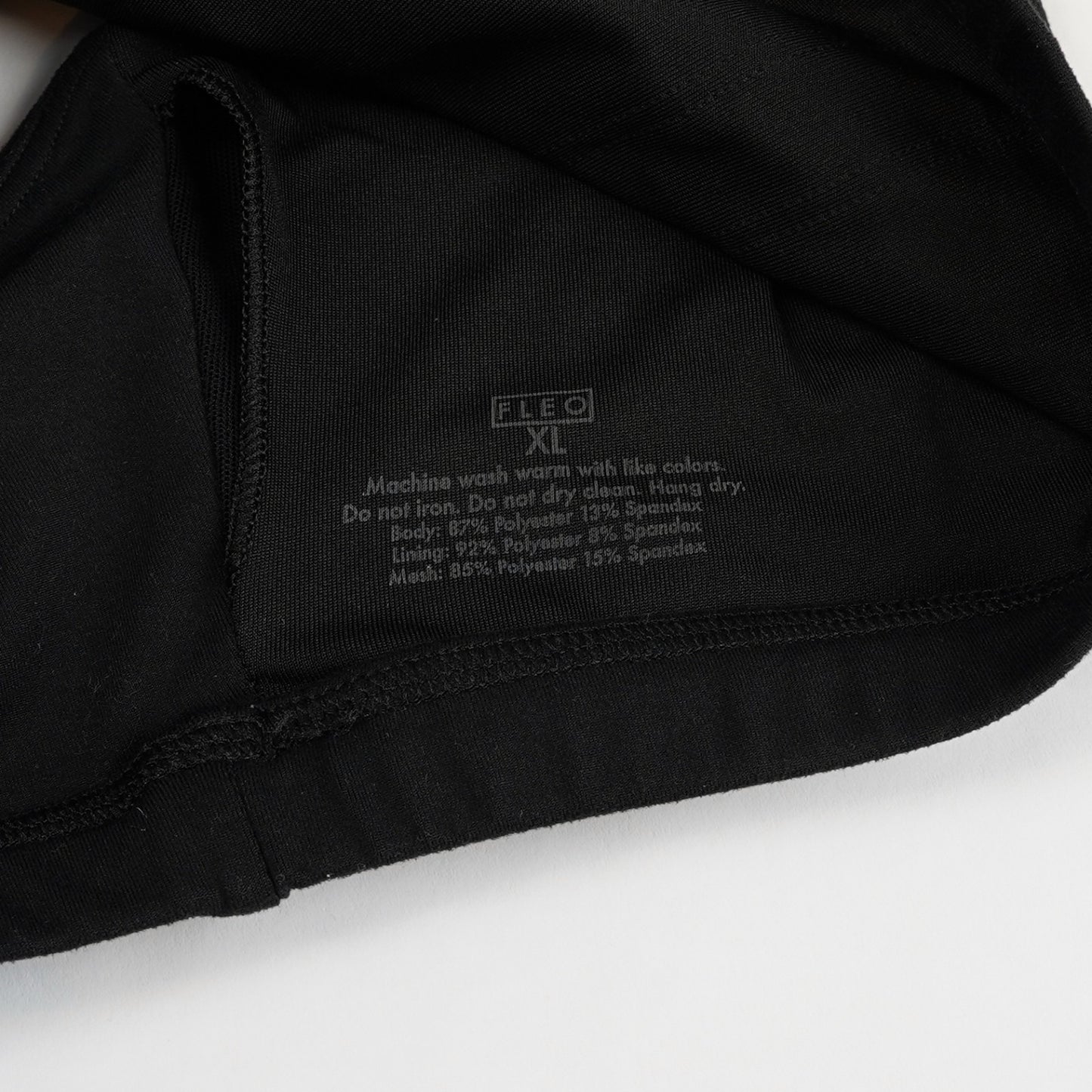 FLEO Jourdaine Black Sports Bra Medium Support High Neck Wide Racerback - XL