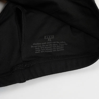 FLEO Jourdaine Black Sports Bra Medium Support High Neck Wide Racerback - XL