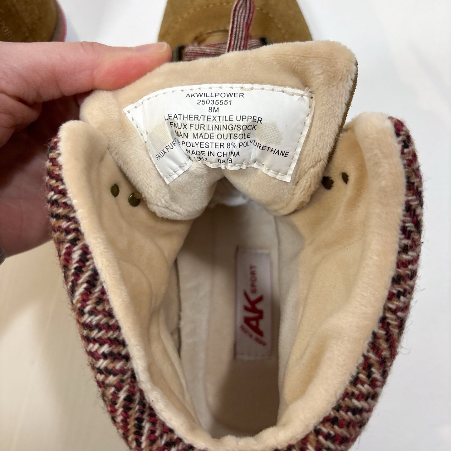 Anne Klein Sport Willpower Lace Up Bootie Cognac Brown Suede -8