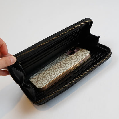 Bottega Veneta Continental Black Intrecciato Leather Zip Wallet 8.5in Oversized