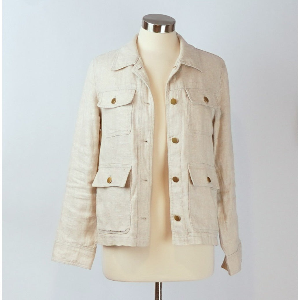 J McLaughlin Willow Linen Jacket Oatmeal - M