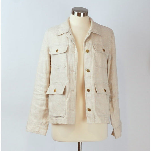 J McLaughlin Willow Linen Jacket Oatmeal - M