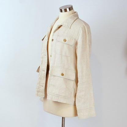 J McLaughlin Willow Linen Jacket Oatmeal - M