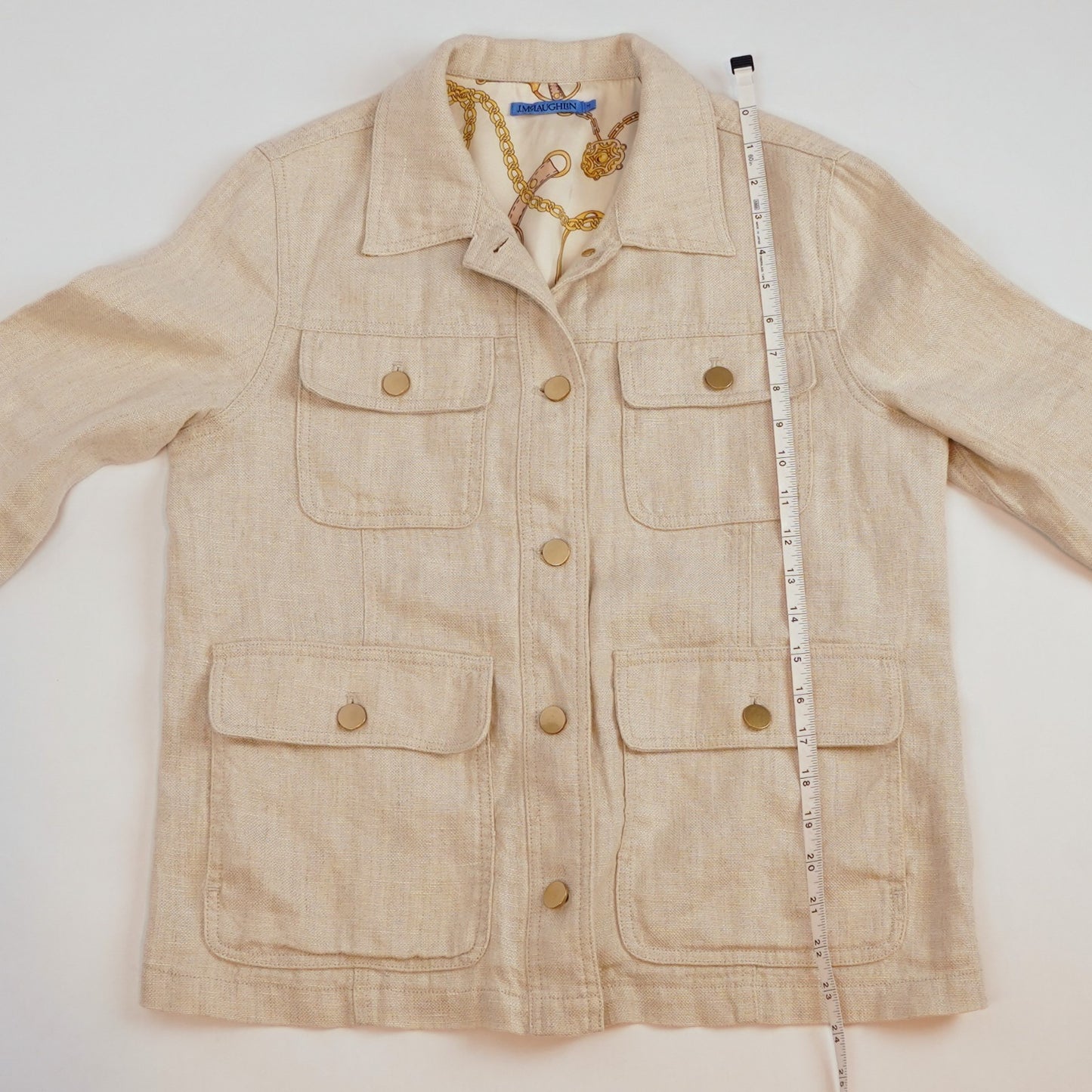 J McLaughlin Willow Linen Jacket Oatmeal - M