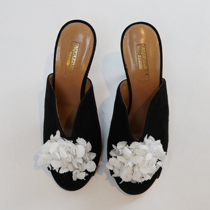 Aquazzura Lily of the Valley Stiletto Mule Heels IT 37.5/ US 7.5
