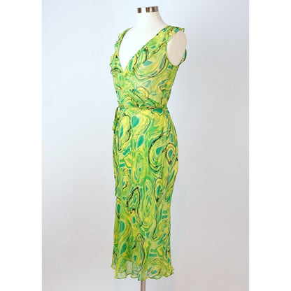 Betsey Johnson Sheer Silk Midi Wrap Dress - L