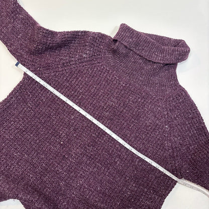 Free People Dylan Tweedy Oversized Purple Turtleneck Chunky Sweater - M