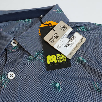 Puma MATTR Micro Polo Golf Shirt Navy Palm - XL