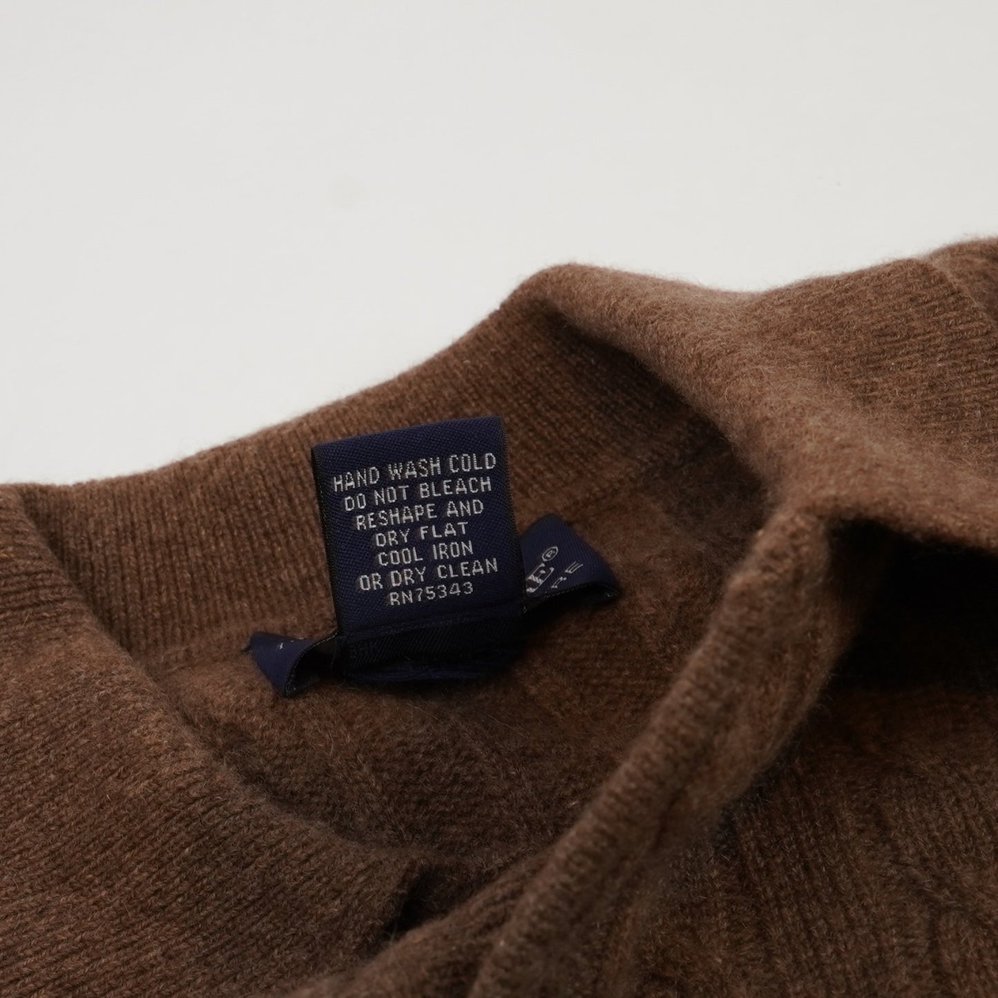 Davis & Squire Cable Knit 100% Cashmere Polo Sweater Chocolate Brown - M