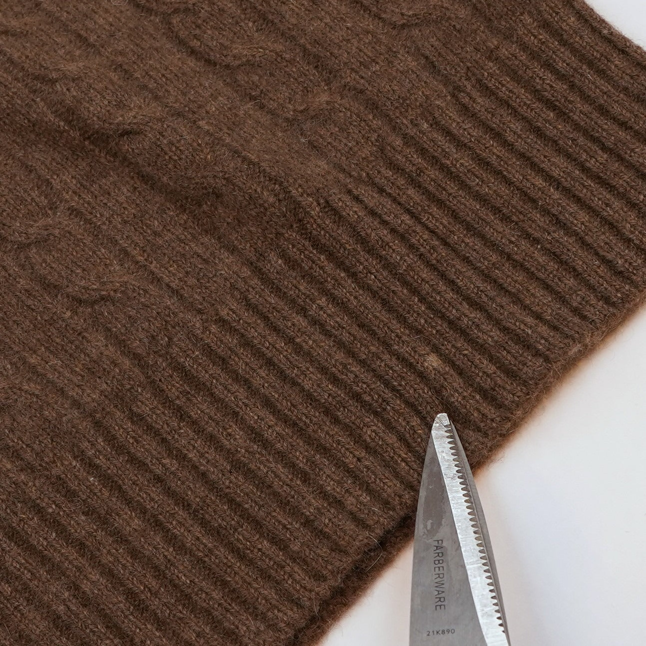 Davis & Squire Cable Knit 100% Cashmere Polo Sweater Chocolate Brown - M