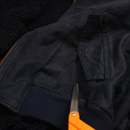 VINCE Coyote Fur Trimmed Bomber Jacket Navy *Imperfect* - S