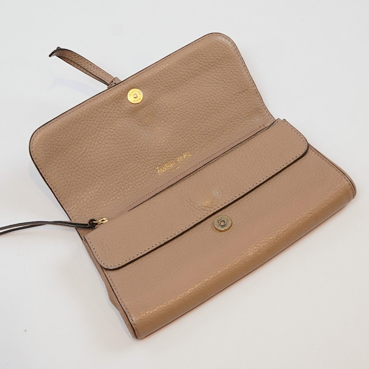 Annabel Ingall Colette Leather Clutch Wallet Beige 9x4