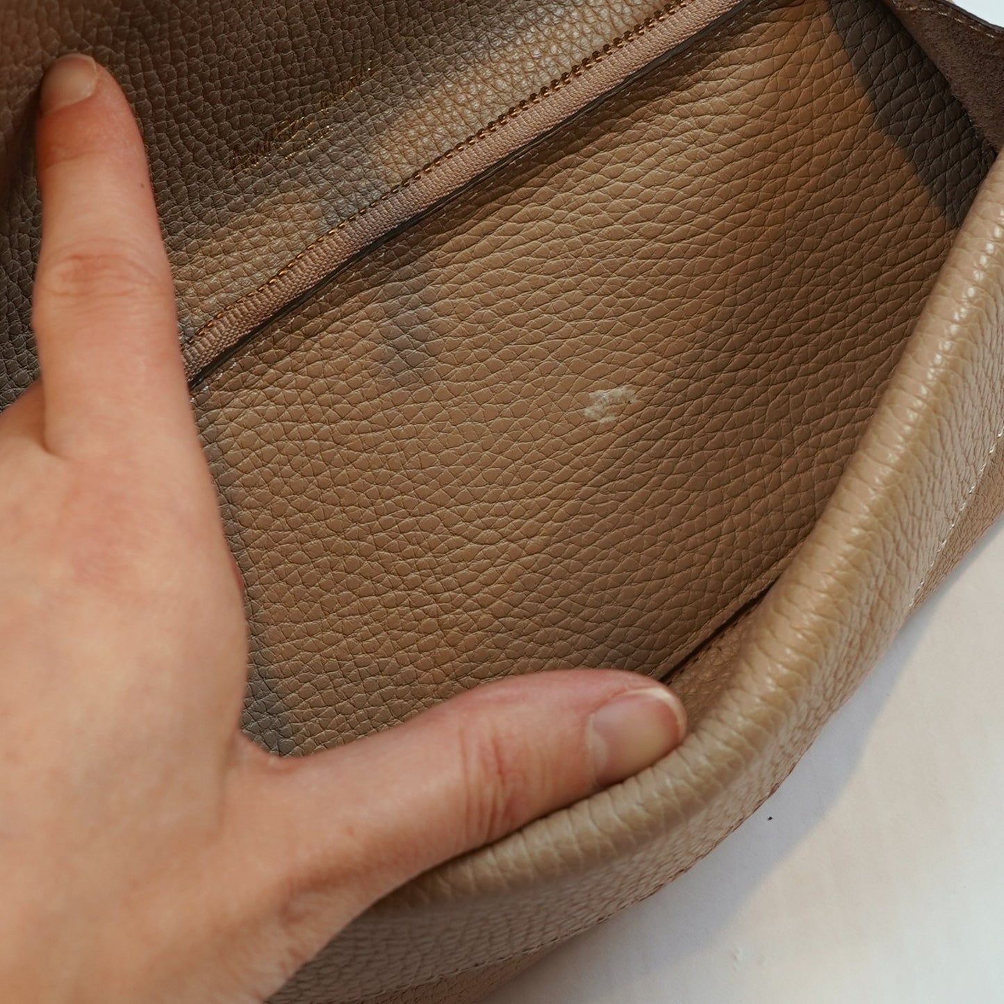 Annabel Ingall Colette Leather Clutch Wallet Beige 9x4