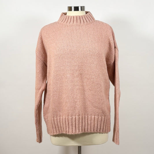 French Connection Blush Pink Knit Mock-Neck Knit Sweater - S
