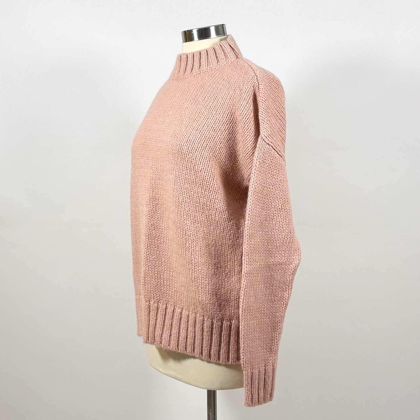 French Connection Blush Pink Knit Mock-Neck Knit Sweater - S