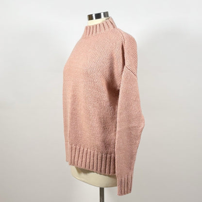 French Connection Blush Pink Knit Mock-Neck Knit Sweater - S