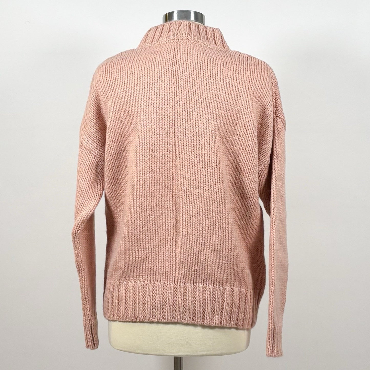 French Connection Blush Pink Knit Mock-Neck Knit Sweater - S