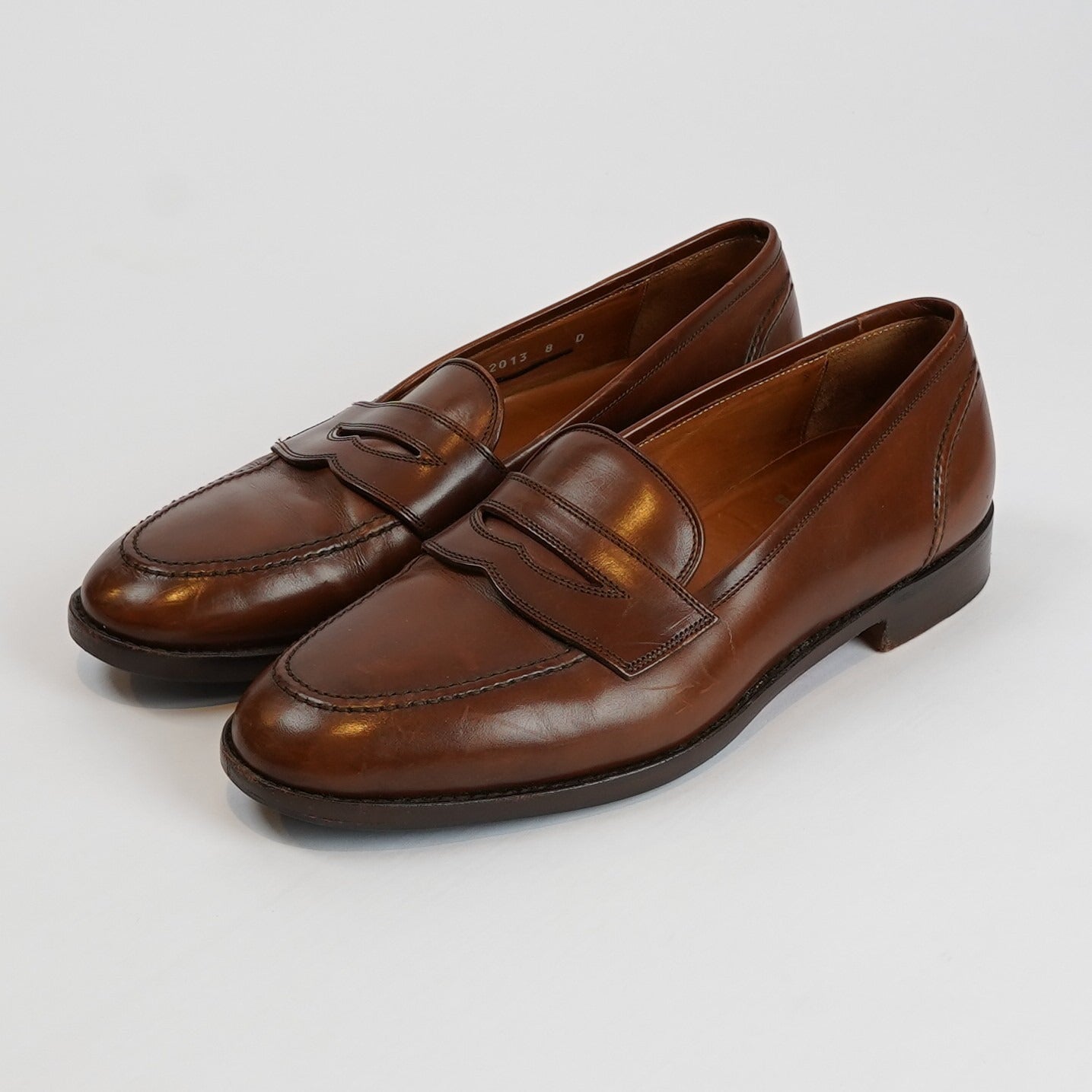 Polo Ralph Lauren Maestra Penny Loafer Brown Leather Bench Made in Italy - 8 D