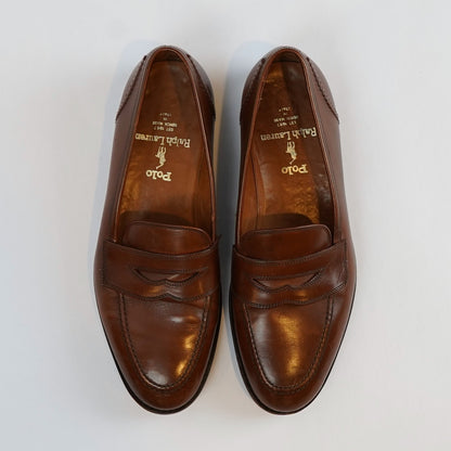 Polo Ralph Lauren Maestra Penny Loafer Brown Leather Bench Made in Italy - 8 D