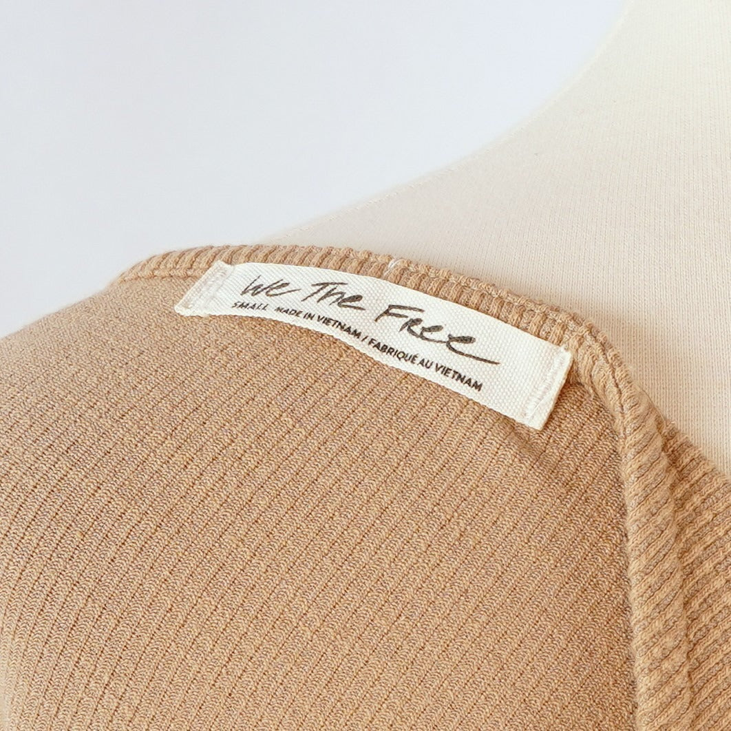 Free People Addie Layering Top in Winter Wheat  Long Sleeve One Shoulder - S