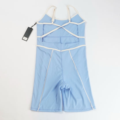 Kimberly C. Baby Blue Active Romper Unitard - M
