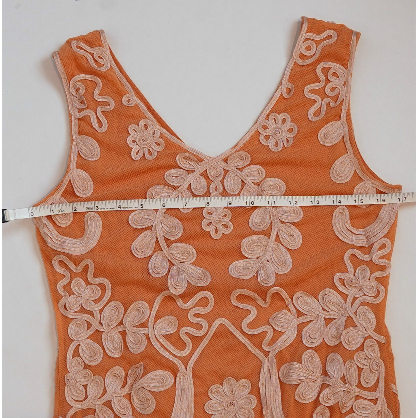 Sundance Cameo Mesh Overlay Dress Floral Embroidered Coral - PM
