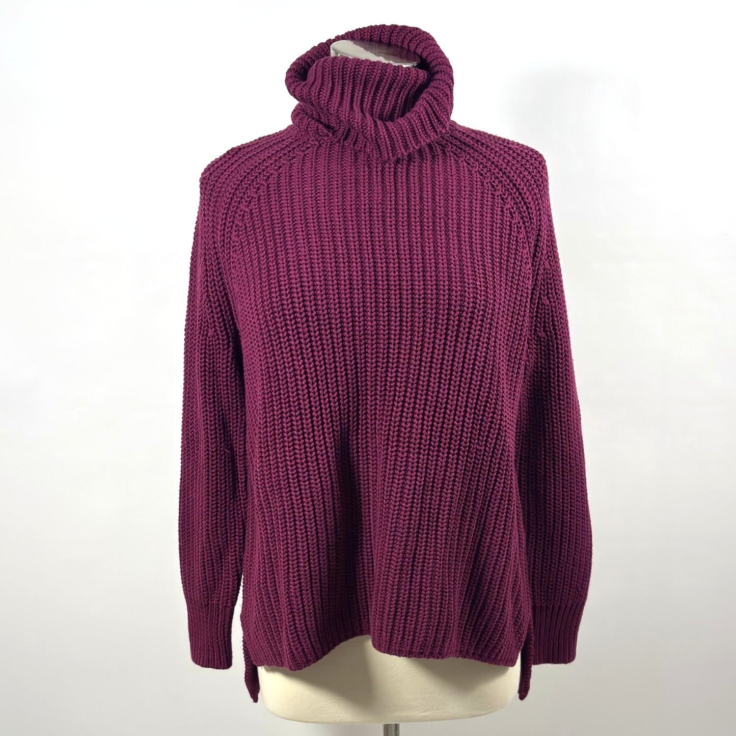 525 America Turtleneck Knit Sweater Plum Purple - M