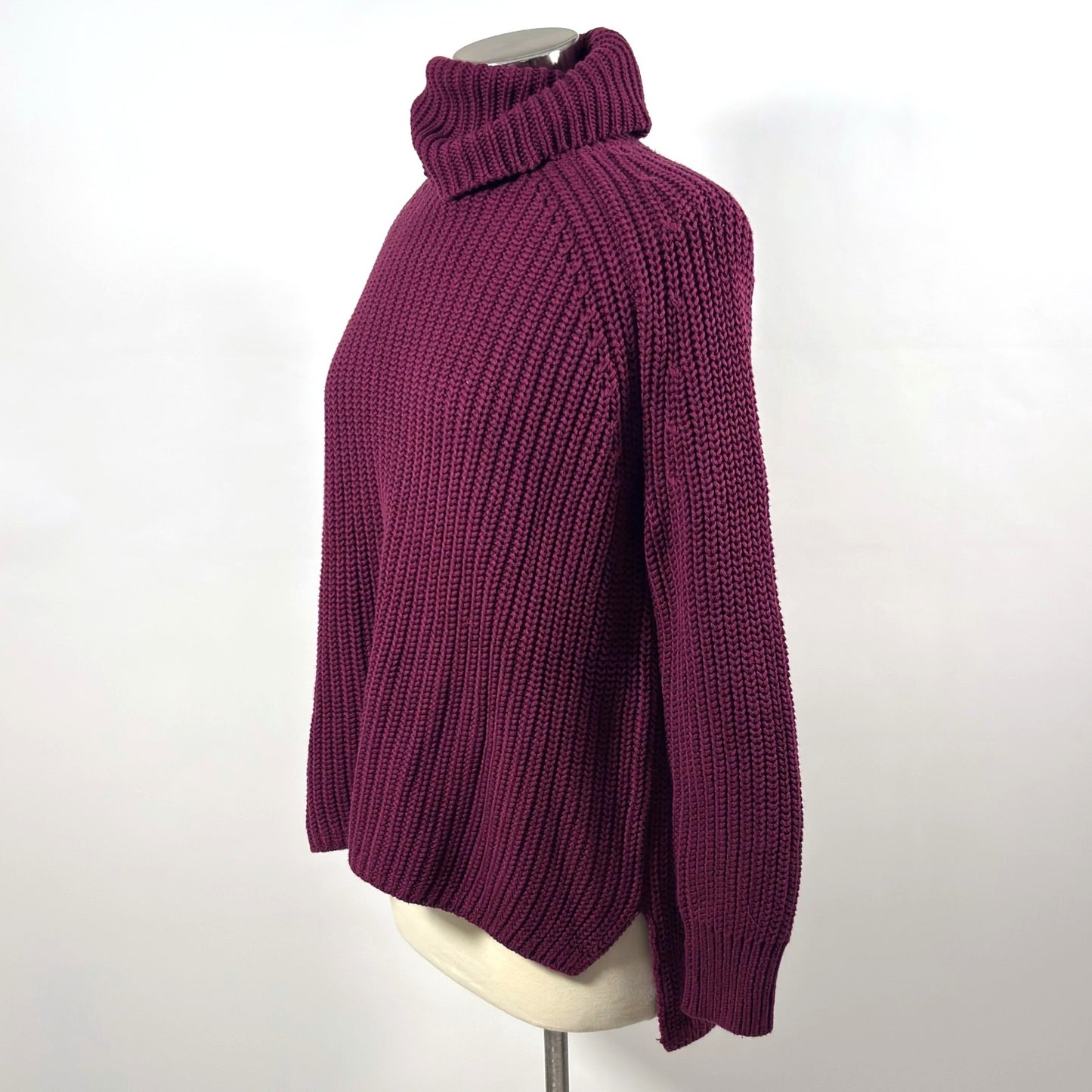 525 America Turtleneck Knit Sweater Plum Purple - M