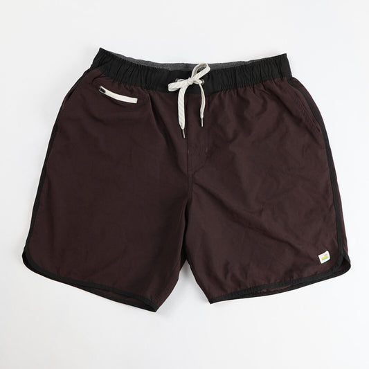 Vuori Banks Shorts "Oxblood Linen Texture" 7" Inseam - L