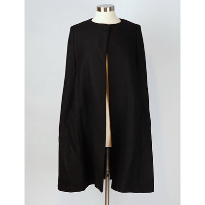 Zara Black Wool Cape Coat Poncho Jacket - S