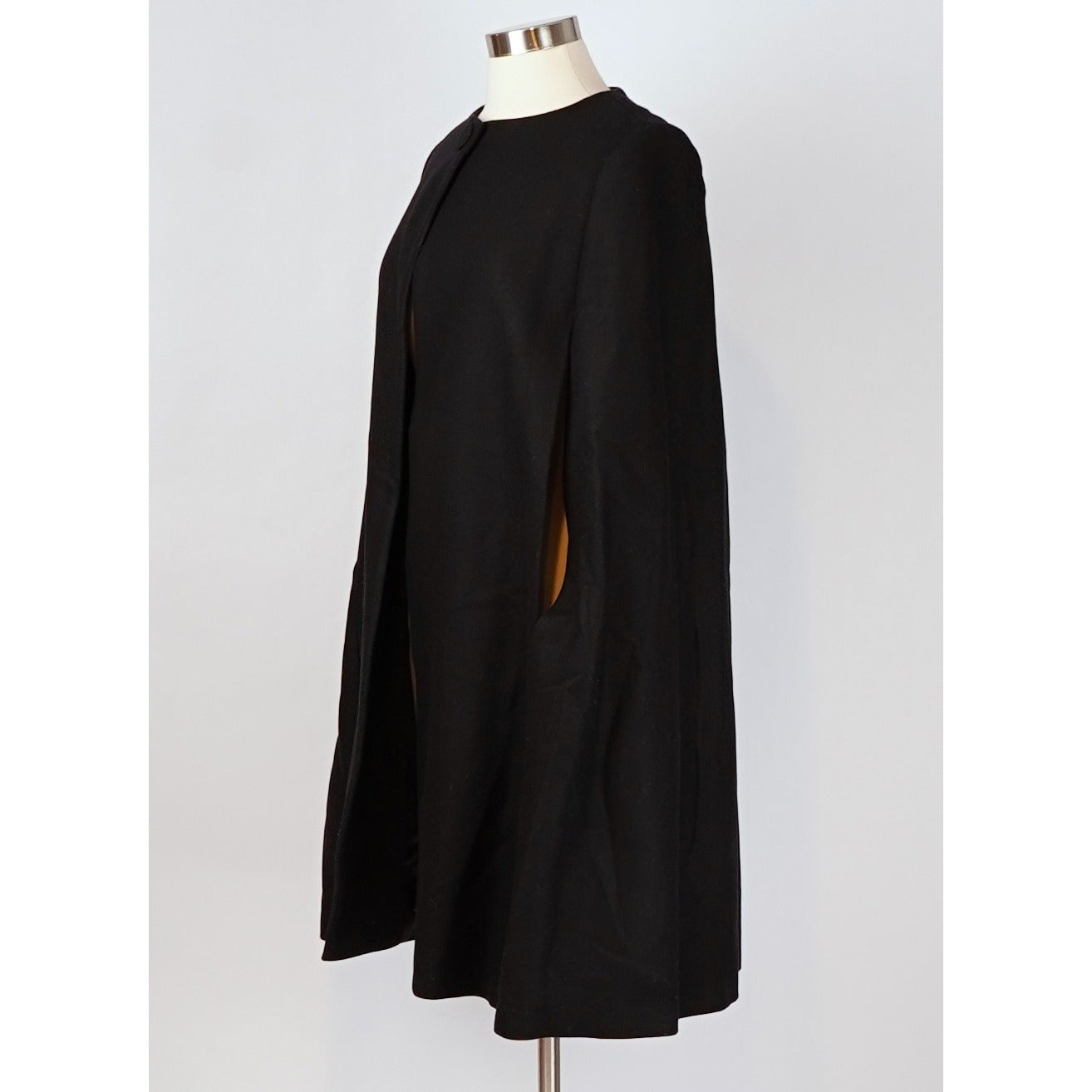Zara Black Wool Cape Coat Poncho Jacket - S