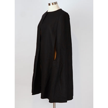 Zara Black Wool Cape Coat Poncho Jacket - S