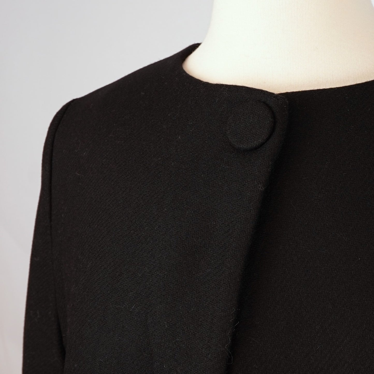 Zara Black Wool Cape Coat Poncho Jacket - S