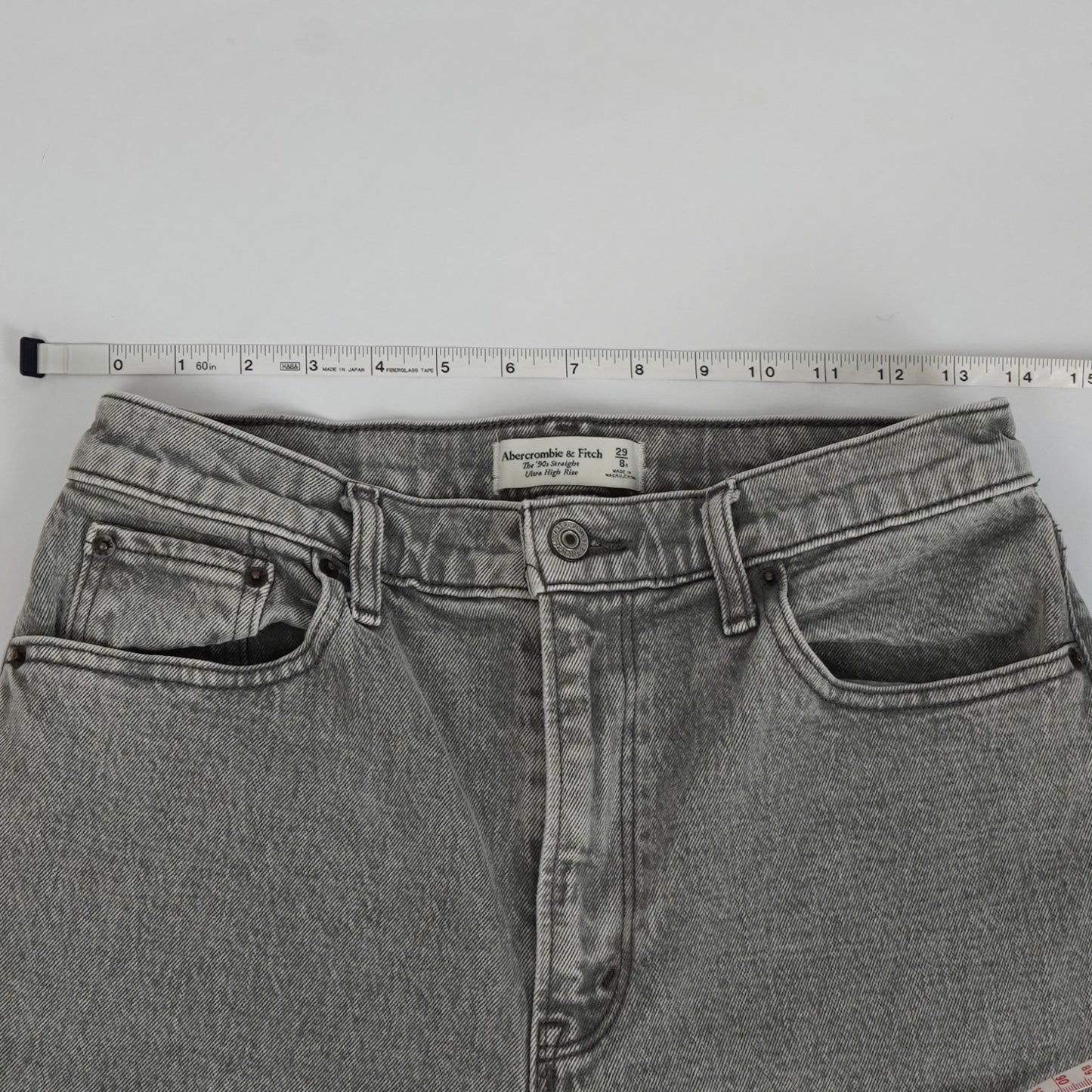 Abercrombie & Fitch 90's Straight Ultra High Rise Curve Love Jeans Gray - 29