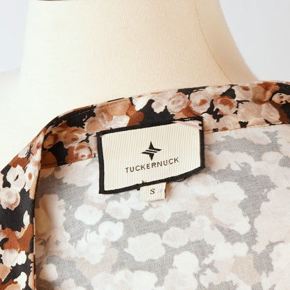 Tuckernuck Royal Mini Cotton Poplin Stretch Shirt Dress Woodrose Print - S