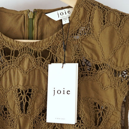 Joie Chantelle Eyelet Cotton Lace Dress Dark Olive - 4