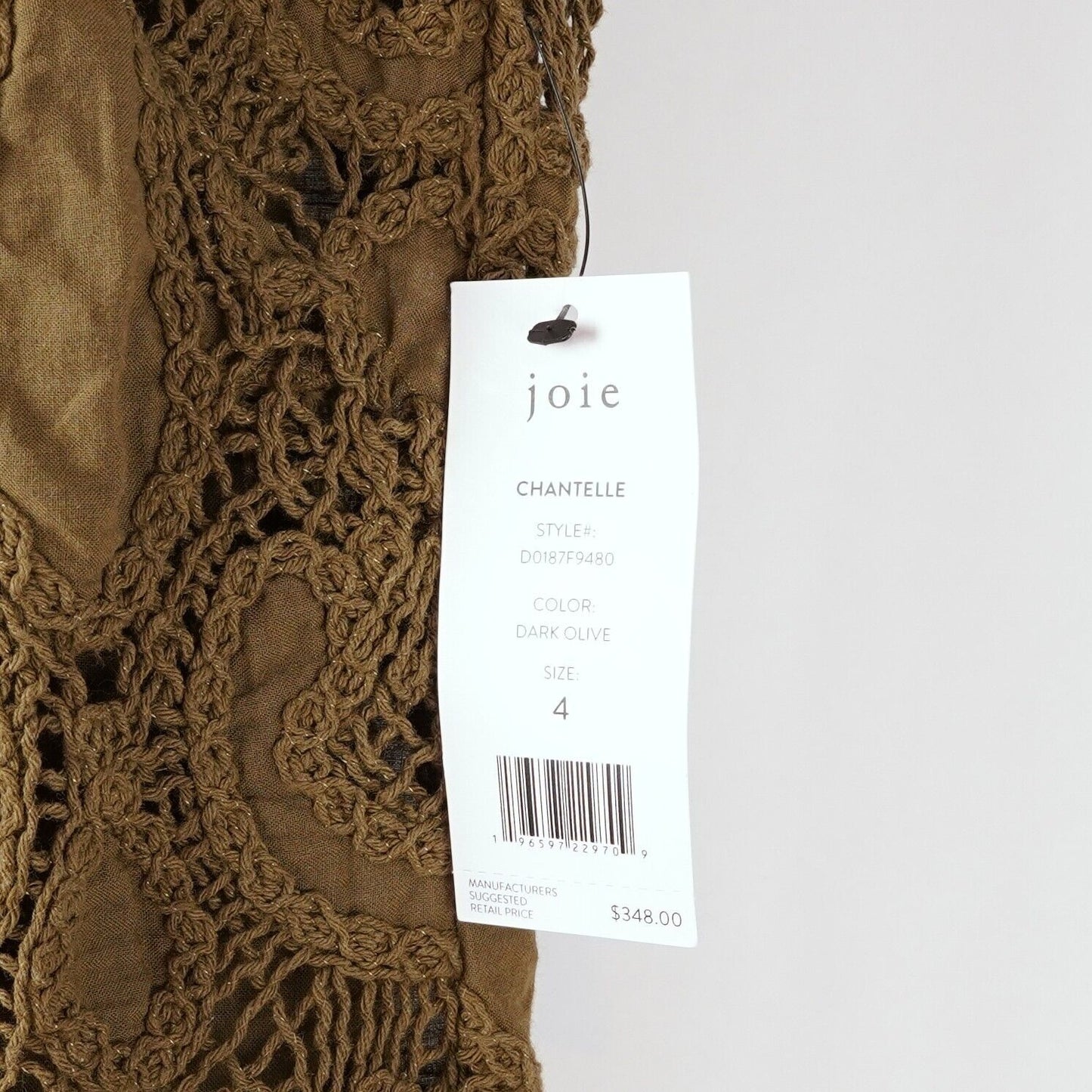 Joie Chantelle Eyelet Cotton Lace Dress Dark Olive - 4