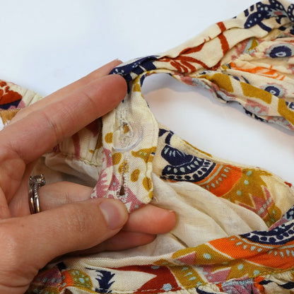 House of Harlow Tiered Floral Flutter Sleeve Midi Dress - M